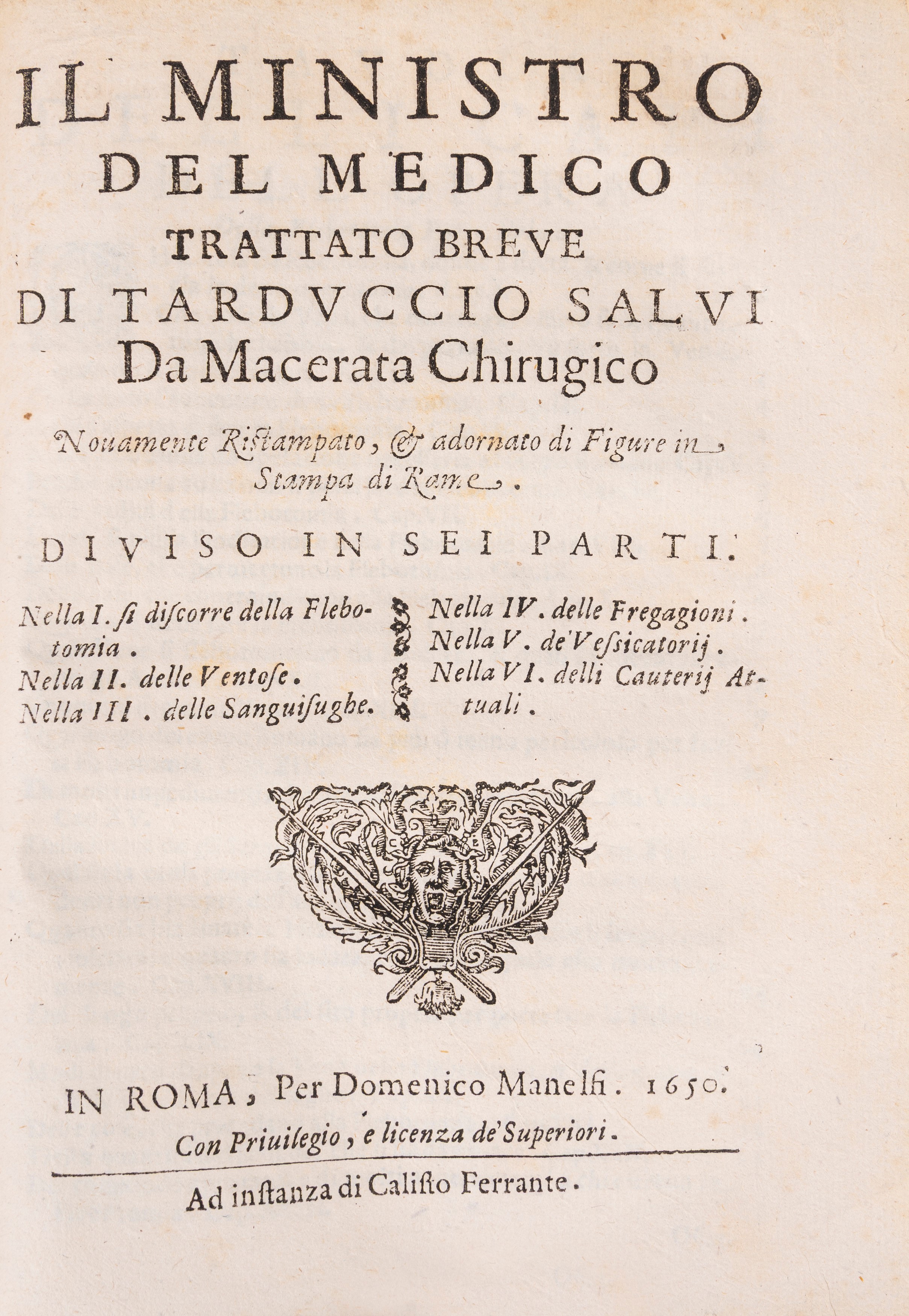 Tarduccio Salvi - Il chirurgo. Trattato breve, terza edizione, 1650