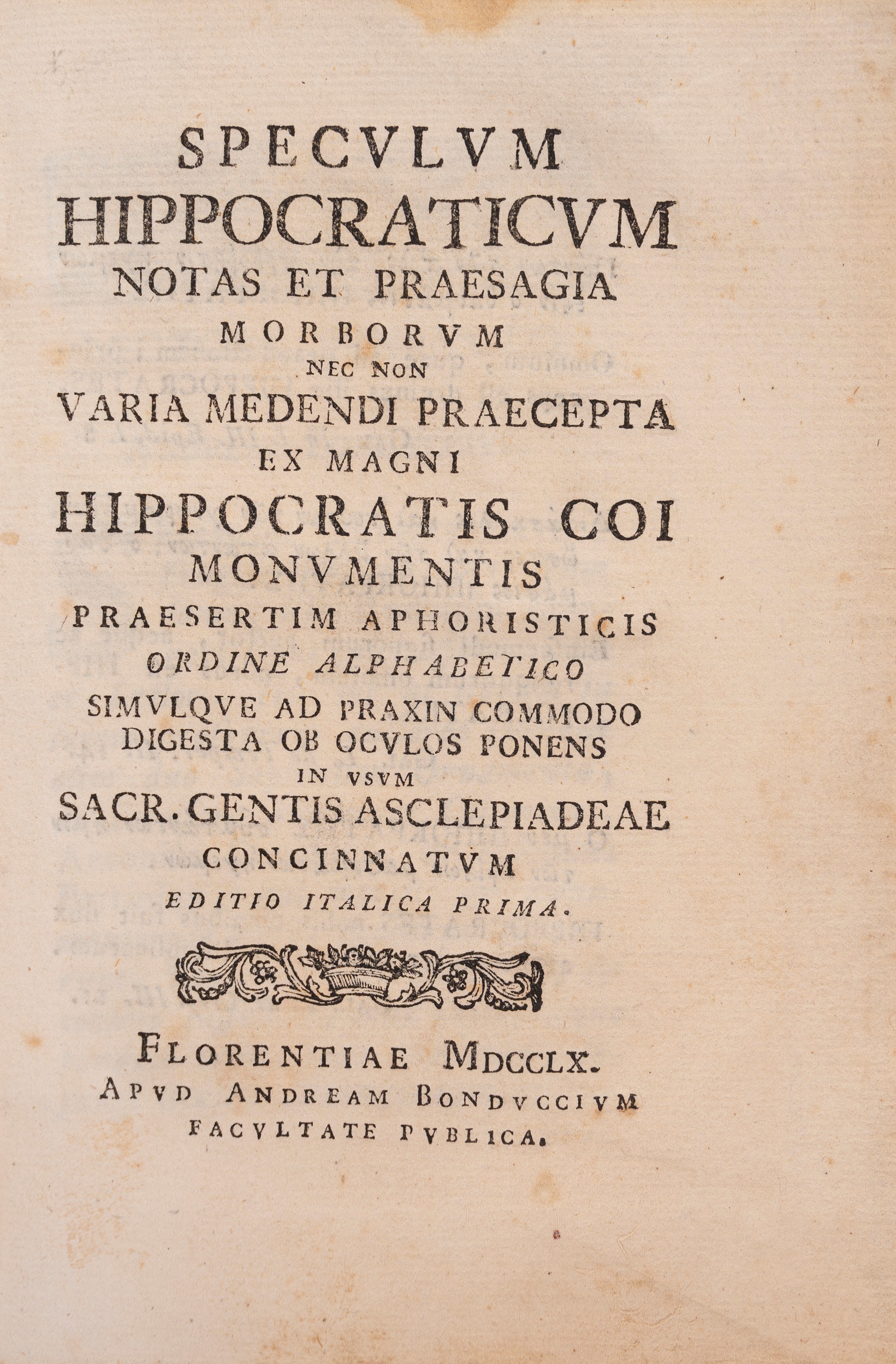 Johan Van Beverwijck - Idea Medicinae veterum, 1637, Edizione originale