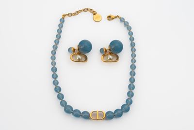Demi parure in paste vitree azzurro avion