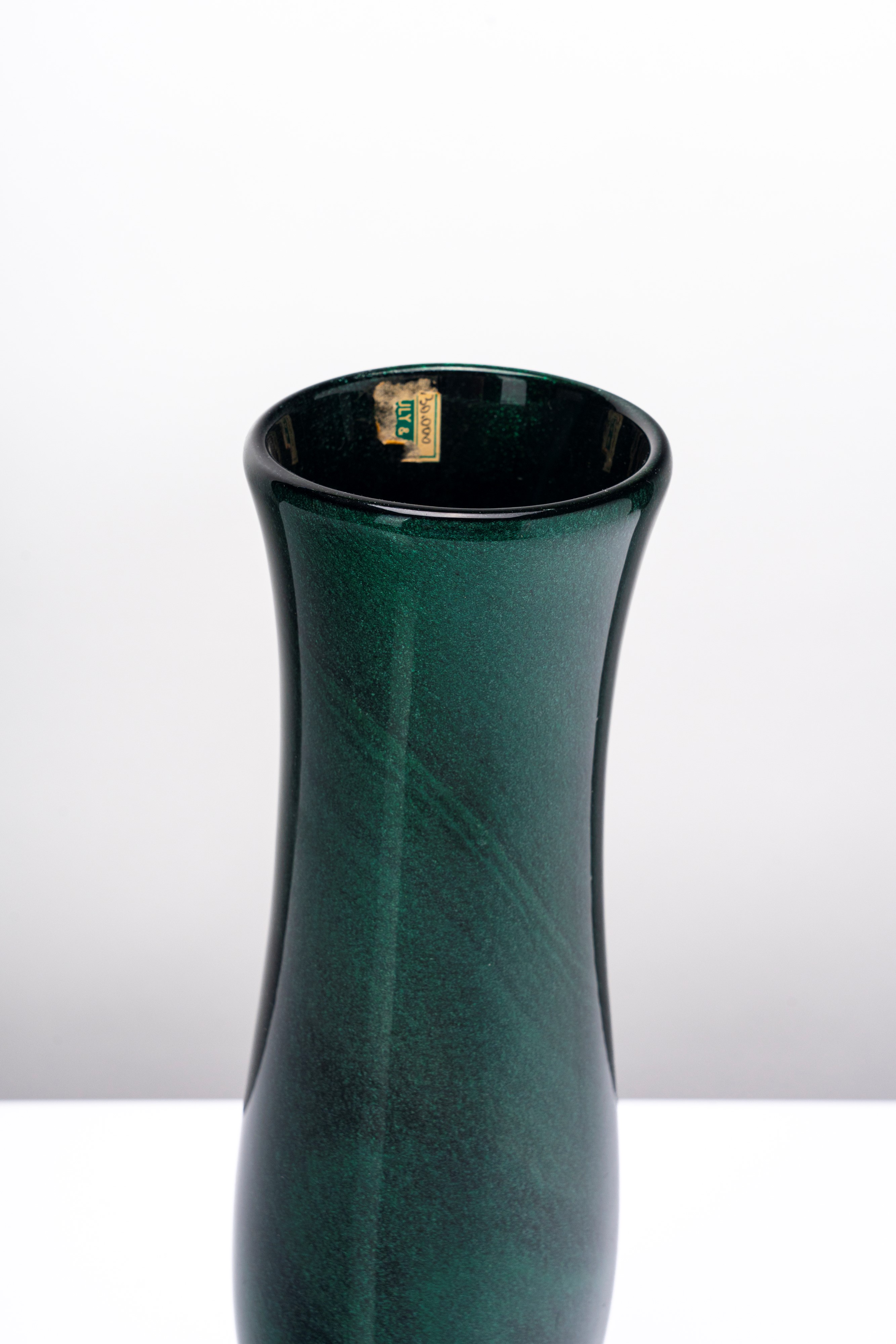 Pauly & C. - C.V.M. - Vaso a balaustro, vetro soffiato con avventurina verde (Murano), 1940 circa