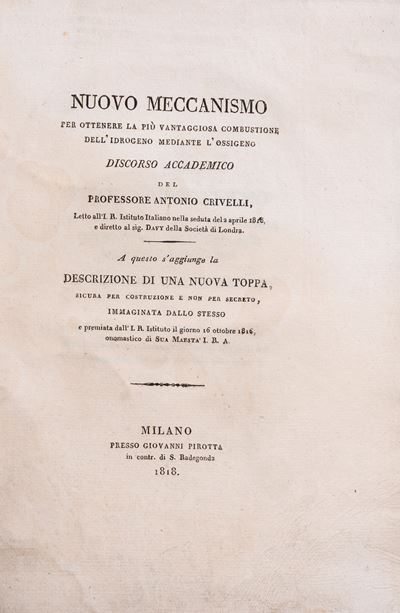 Nuovo meccanismo per ottenere la combustione dell'idrogeno mediante l'ossigeno - Edizione origina...