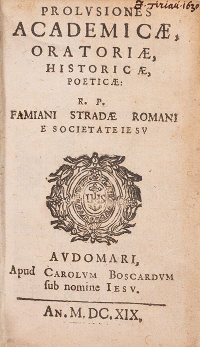 Pallavicino, Prolusione Academicae – Rara edizione del 1619
