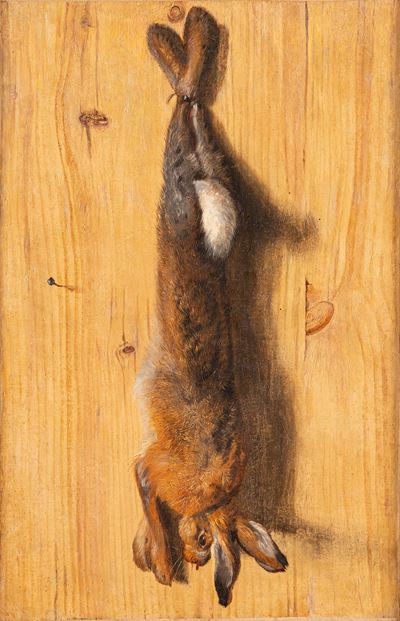 Benedetto Sartori, Trompe-l'oeil con lepre, olio su tela