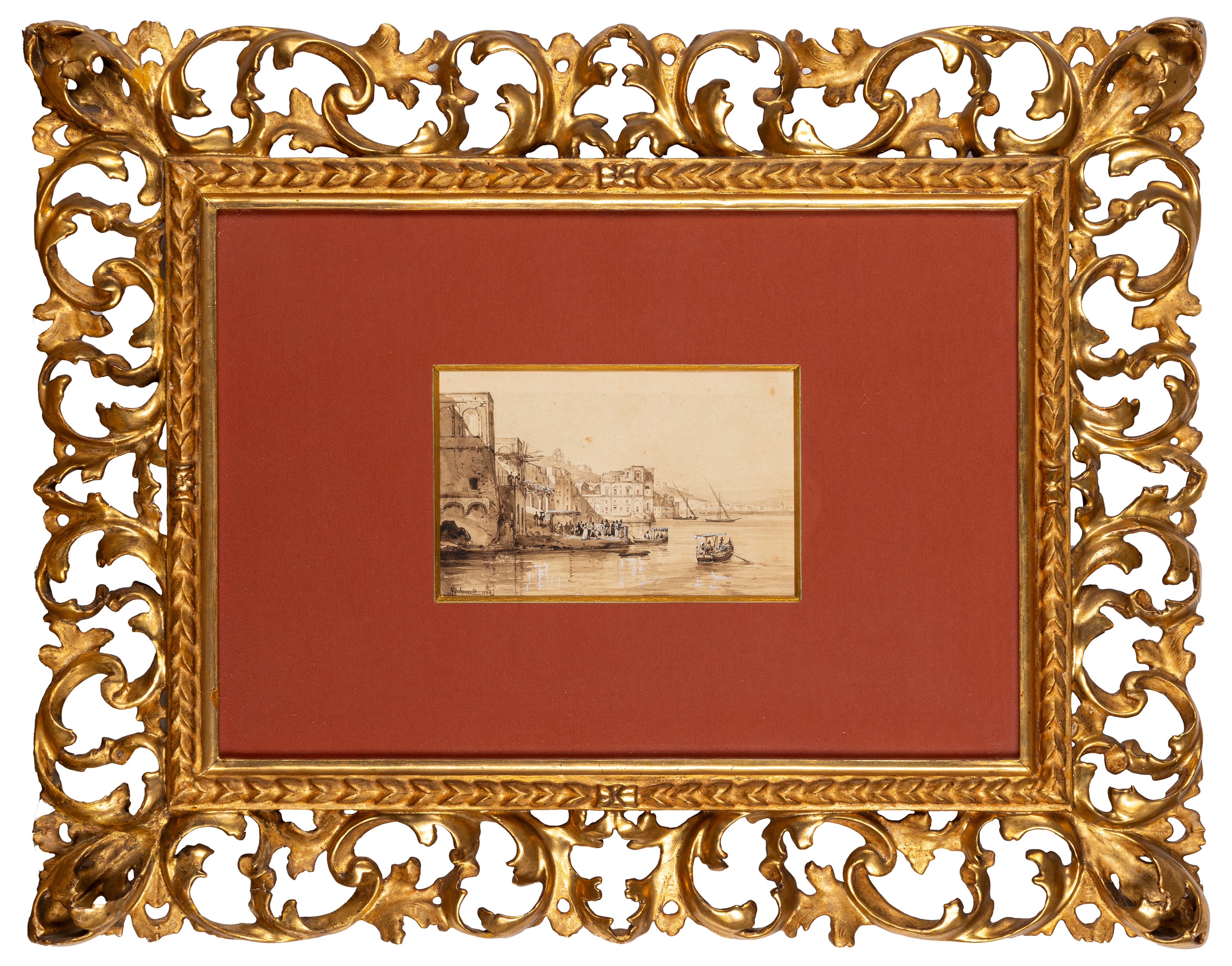 Giacinto Gigante - Veduta di Napoli con Palazzo Donn’Anna