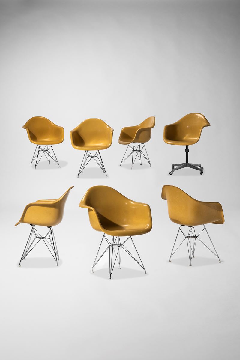 Set di sette Plastic Armchair modello 'RE DAR'
