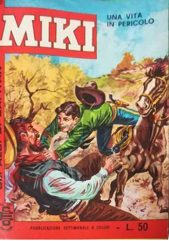 Franco Bignotti - Capitan Miki - Una vita in pericolo, tempera su cartone