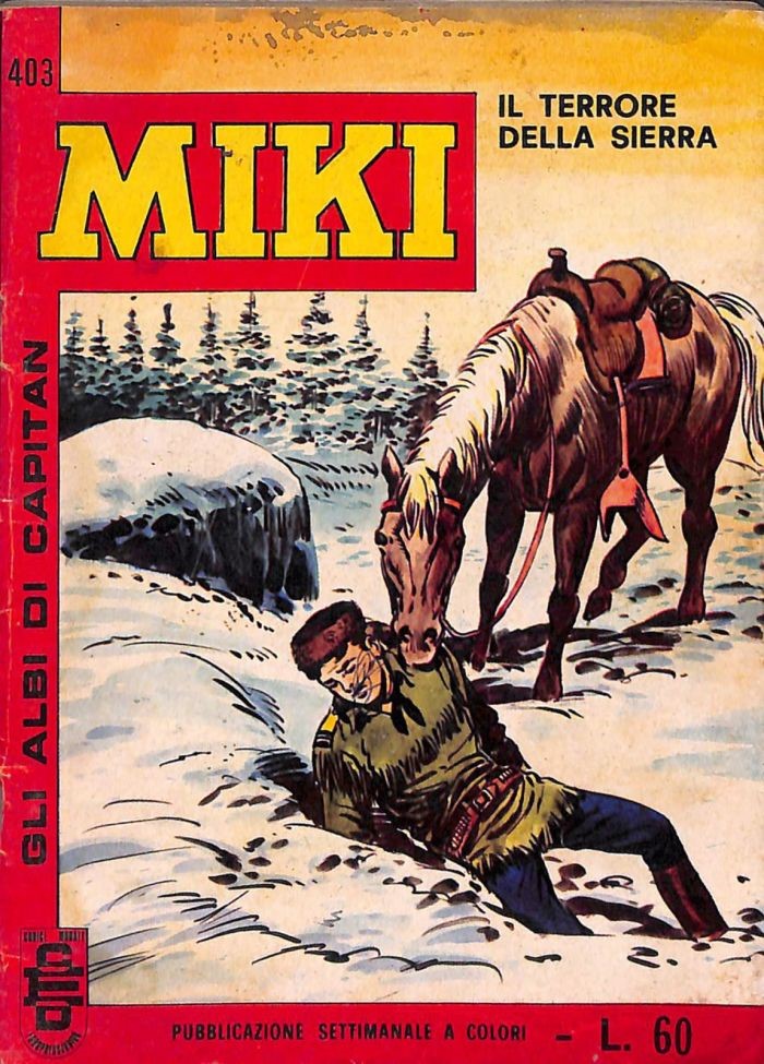 Franco Bignotti - Capitan Miki - Il terrore della Sierra, tempera su cartone