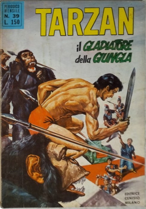 Dino Busett - Tarzan - Il gladiatore della giungla, tempera su cartone