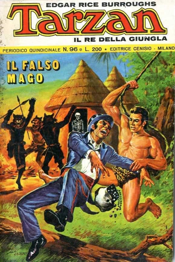 Dino Busett - Tarzan - Il falso mago, tempera su cartone