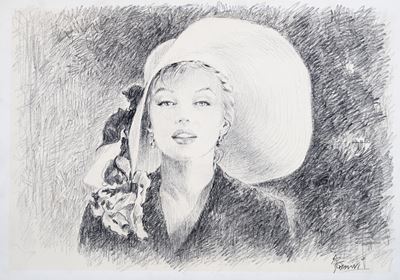 Marilyn Monroe - matita su cartoncino