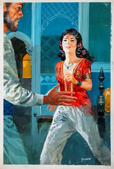 Illustrazione per 'Il bramino dell'Assam', tempera su cartone