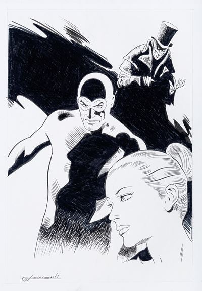 Diabolik e Eva, matita e china su carta