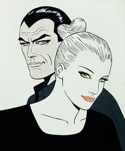 Diabolik e Eva, acrilici su cartone telato