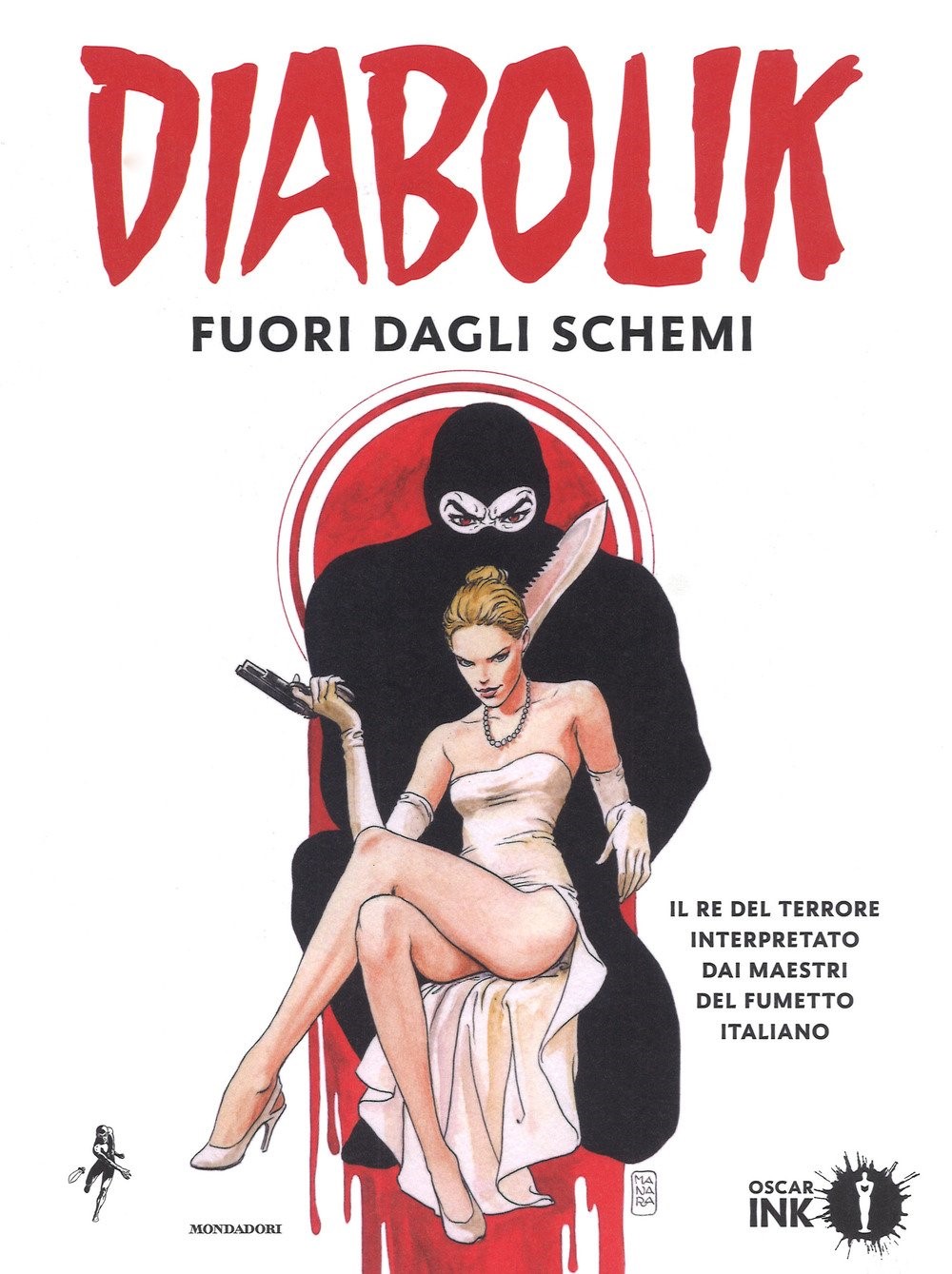 Milo Manara - Diabolik e Eva, matita, china e acquerello su cartoncino
