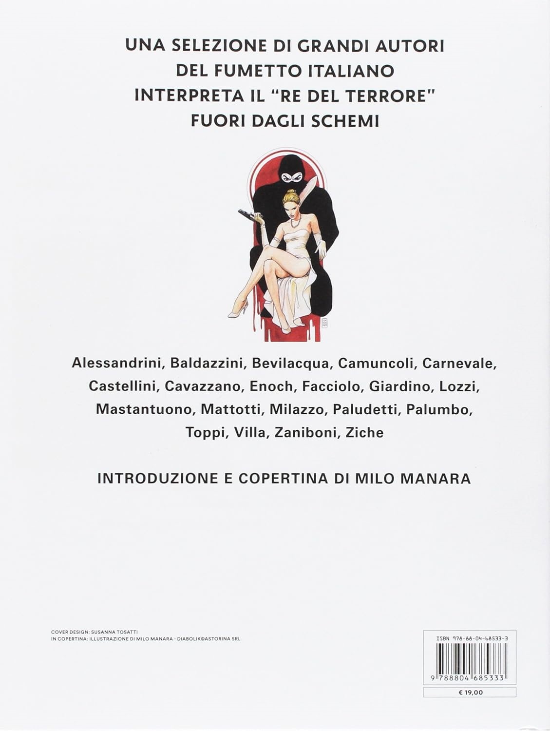 Milo Manara - Diabolik e Eva, matita, china e acquerello su cartoncino