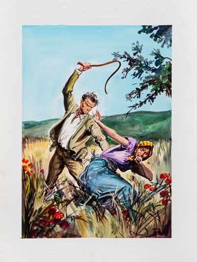 Fatti Oggi - Gli schiavi del lavoro, tempera su cartone