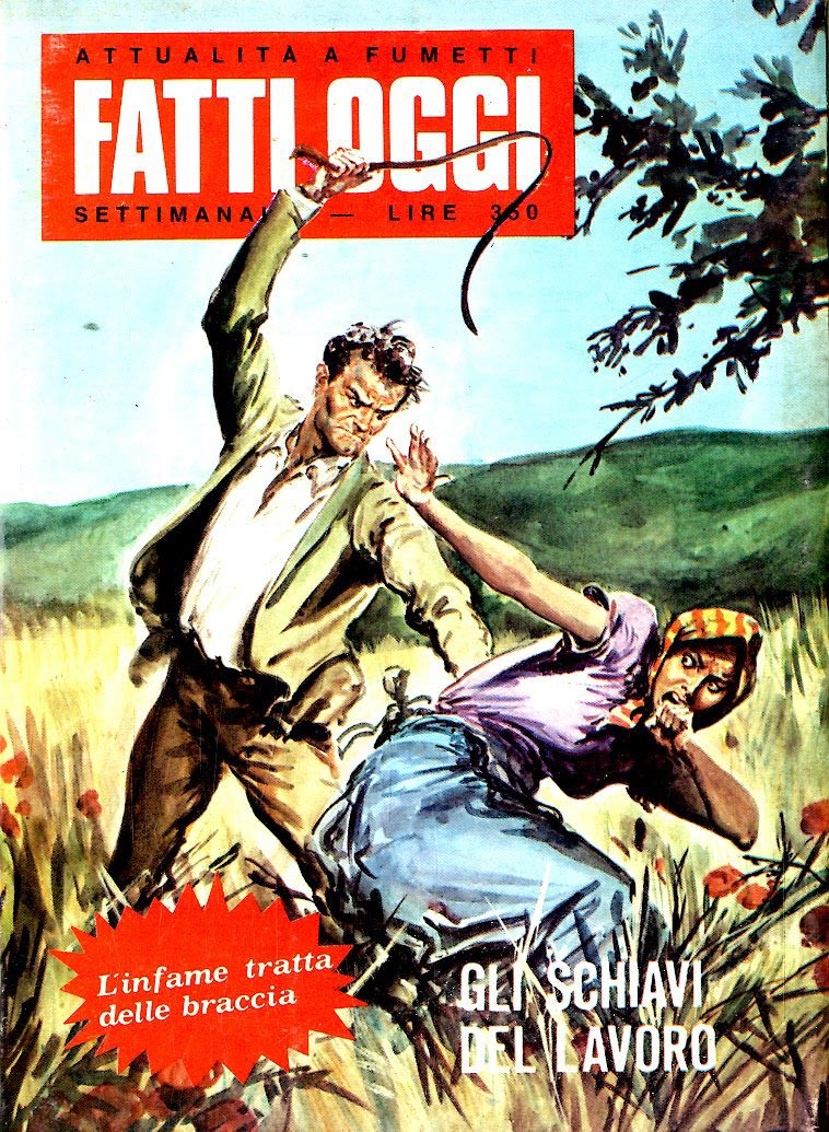 Roberto Molino - Fatti Oggi - Gli schiavi del lavoro, tempera su cartone