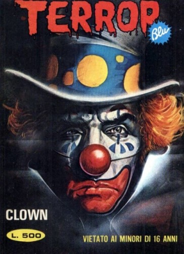 Enzo Sciotti - Terror Blu - Clown, tempera su cartone