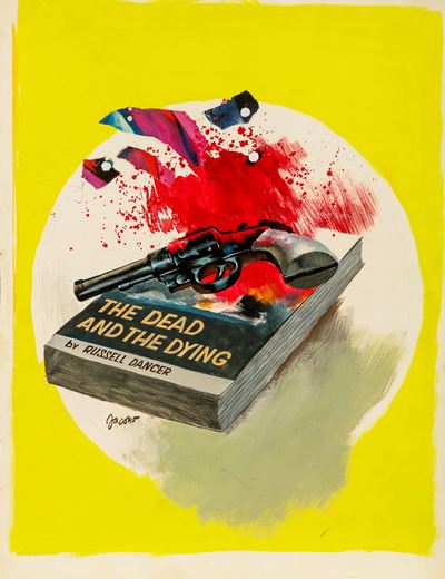 Copertina per 'I morti e i morituri', tempera e collage su cartone