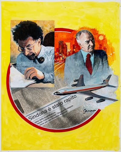 I grandi Magistrati - tempera e collage su cartone