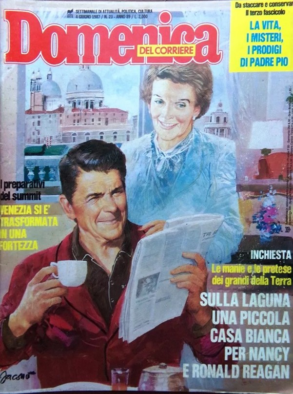 Carlo Jacono - Nancy e Ronald Reagan - tempera su cartone