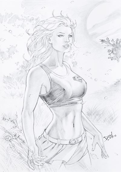 Supergirl - Matita su cartoncino
