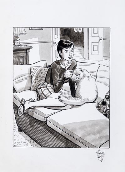 Julia - matita, china e acquerello su cartoncino