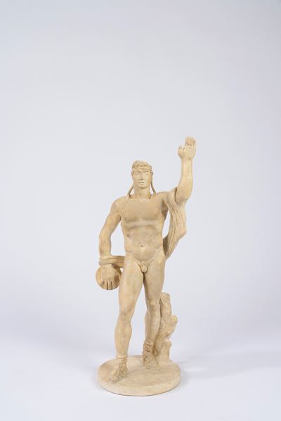 Discobolo, gesso patinato