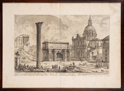 Arco di Settimio Severo, incisione del 1800