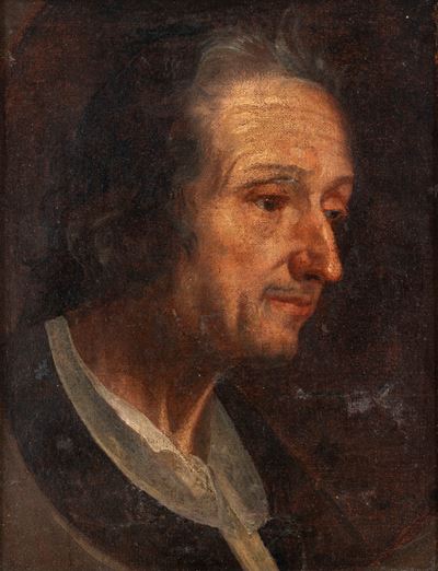 Ritratto virile, olio su tela in forma ovale