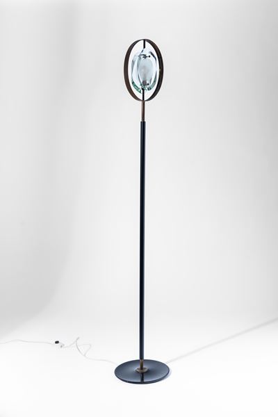 Lampada da terra modello no. 2020, 1961 circa, ottone e vetro