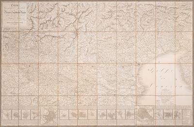 Giacomo Pinchetti, Carta geografica e postale del Regno Lombardo Veneto, incisione in rame