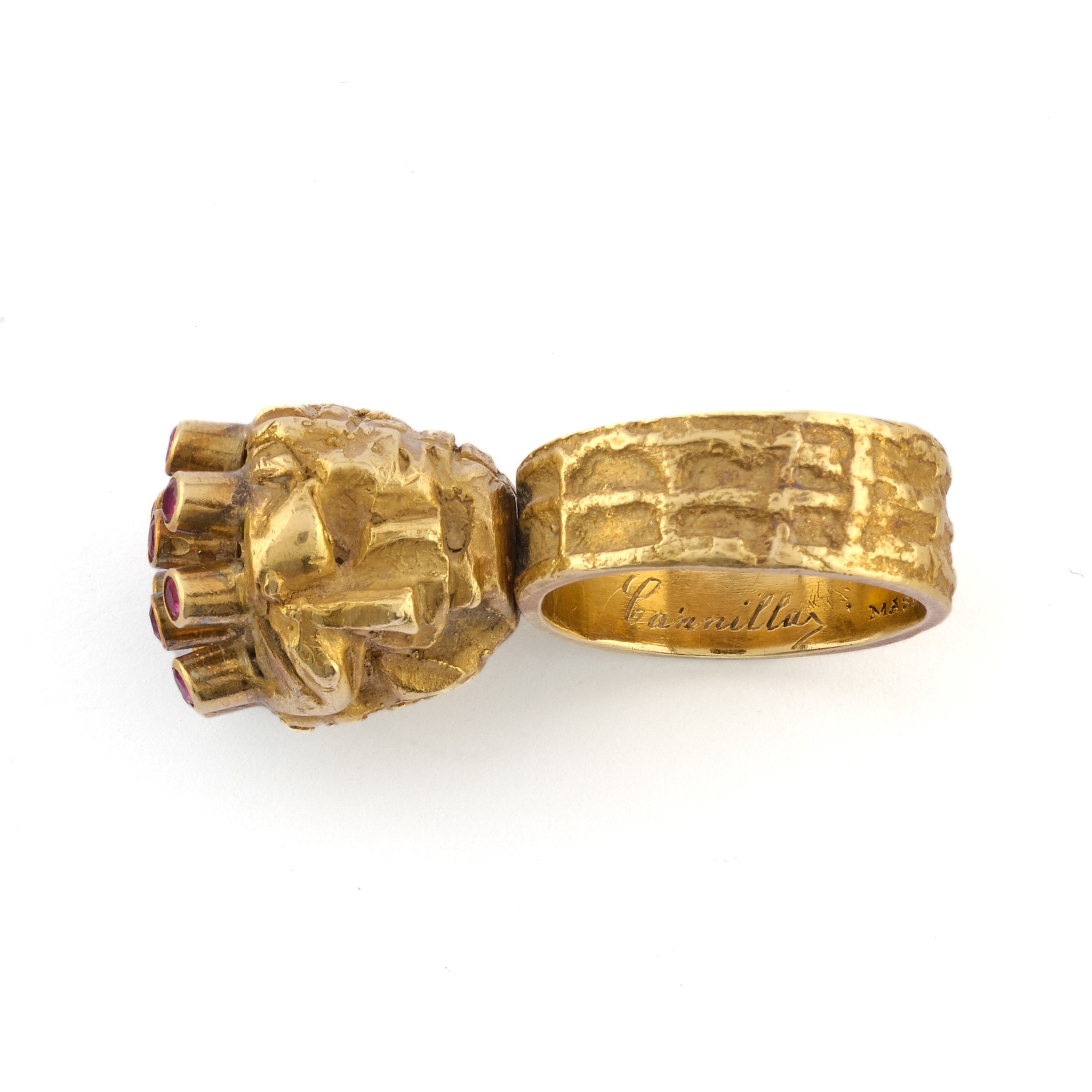 Franco Cannilla per Masenza - Anello con Testa Girevole e Rubini