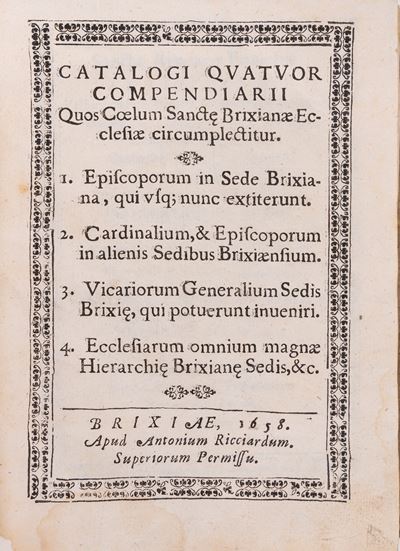 Cataloghi quatuor compendiarij quos coelum sancte Brixianæ ecclesiæ circumplectitur, 1658