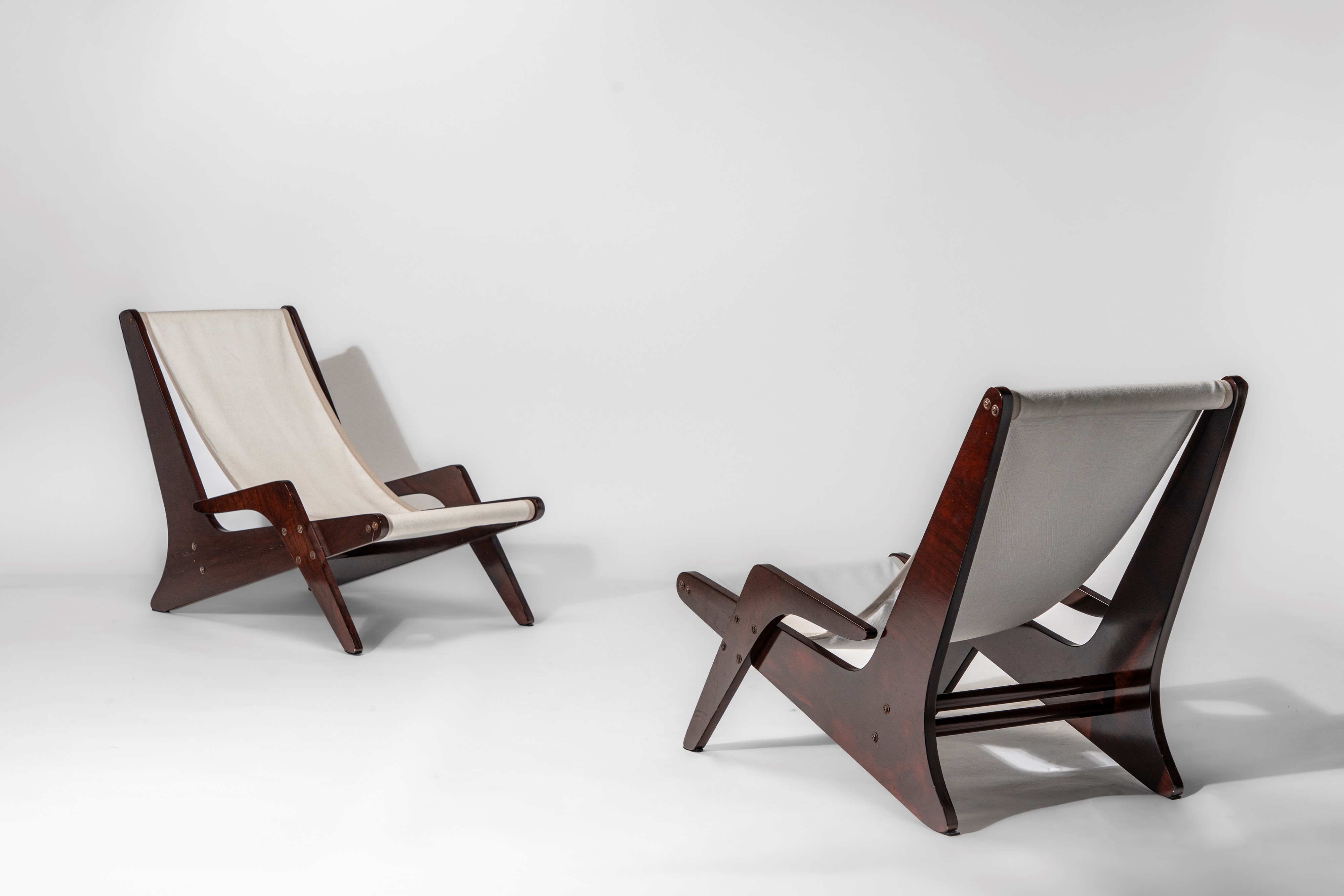 Rara coppia di lounge chairs modello 'Boomerang'