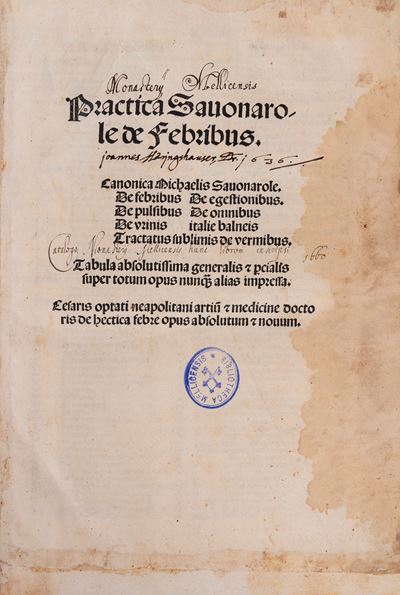 Practica Sauonarole de febribus, 1517