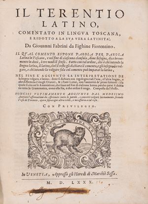 The Latin Terentio commented in the Tuscan language