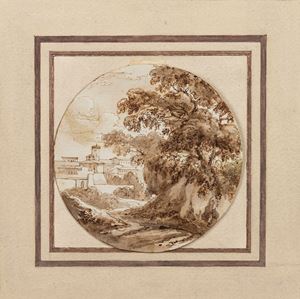 Paesaggio con città in lontananza