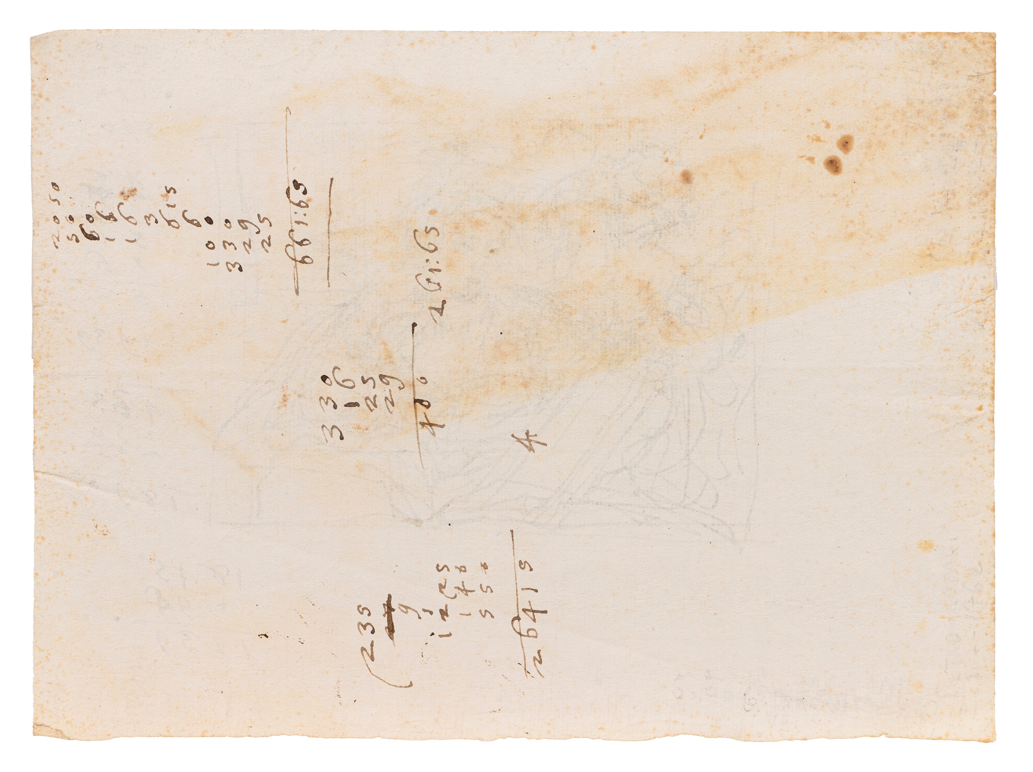 Scuola Italiana, Secolo XVIII - Autore non identificato, Schizzi - tre fogli a penna e inchiostro...