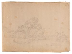 Paesaggio con castello arroccato