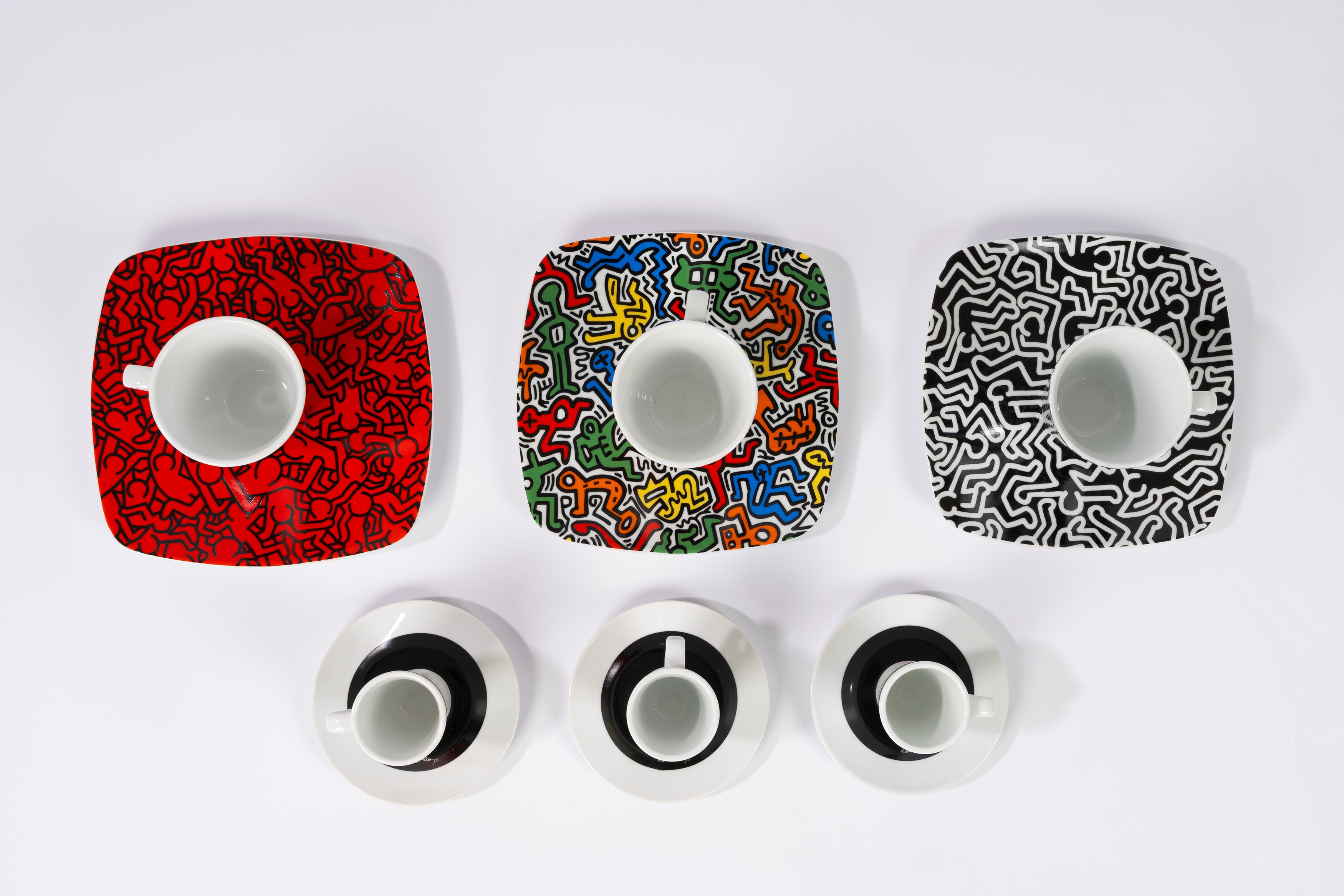 Keith Haring - Servizio da caffè e da dessert in porcellana policroma