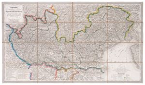 Geographical and postal map of the Lombardy-Veneto Kingdom compiled on the best existing general and provincial maps