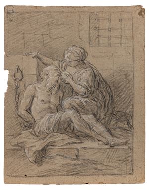 Carità romana (recto); Studio di piedi (verso)