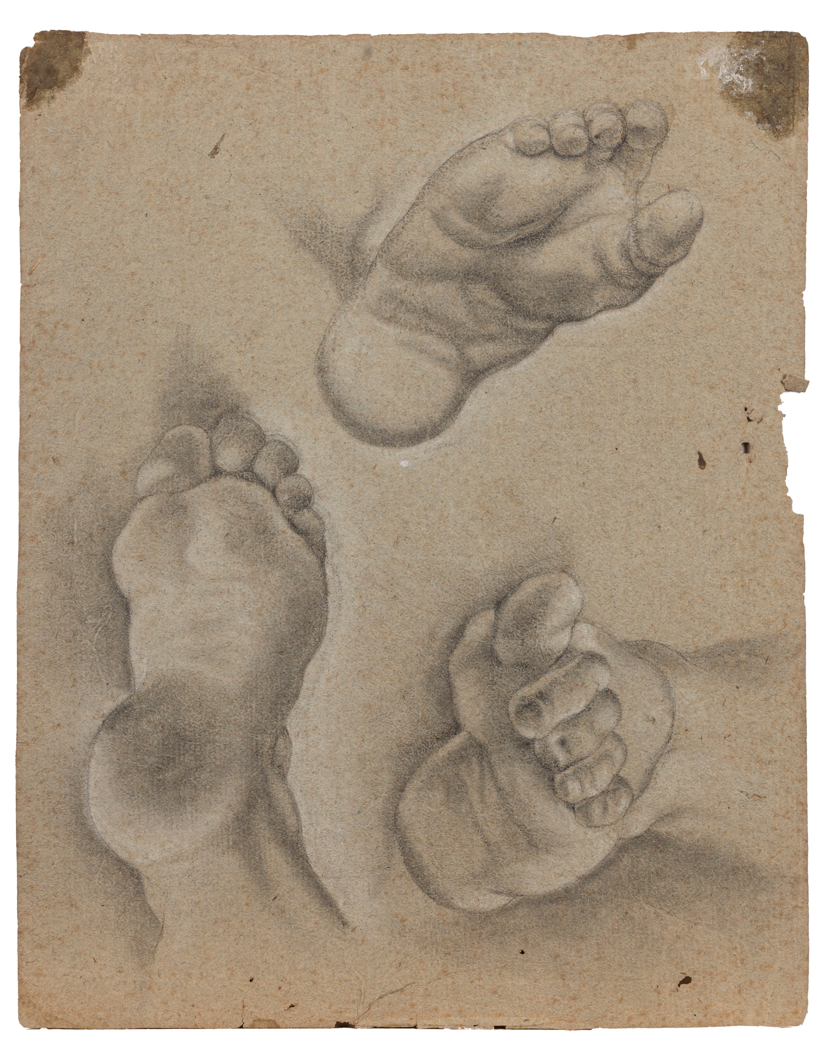 Scuola Italiana, Secolo XVIII - Autore anonimo, Carità romana; Studio di piedi