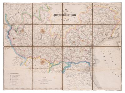Carta delle Province Lombardo-Venete, incisione su rame del 1849