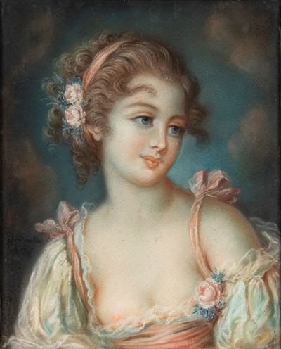 Autore non identificato, Ritratto di giovane donna, pastello su carta