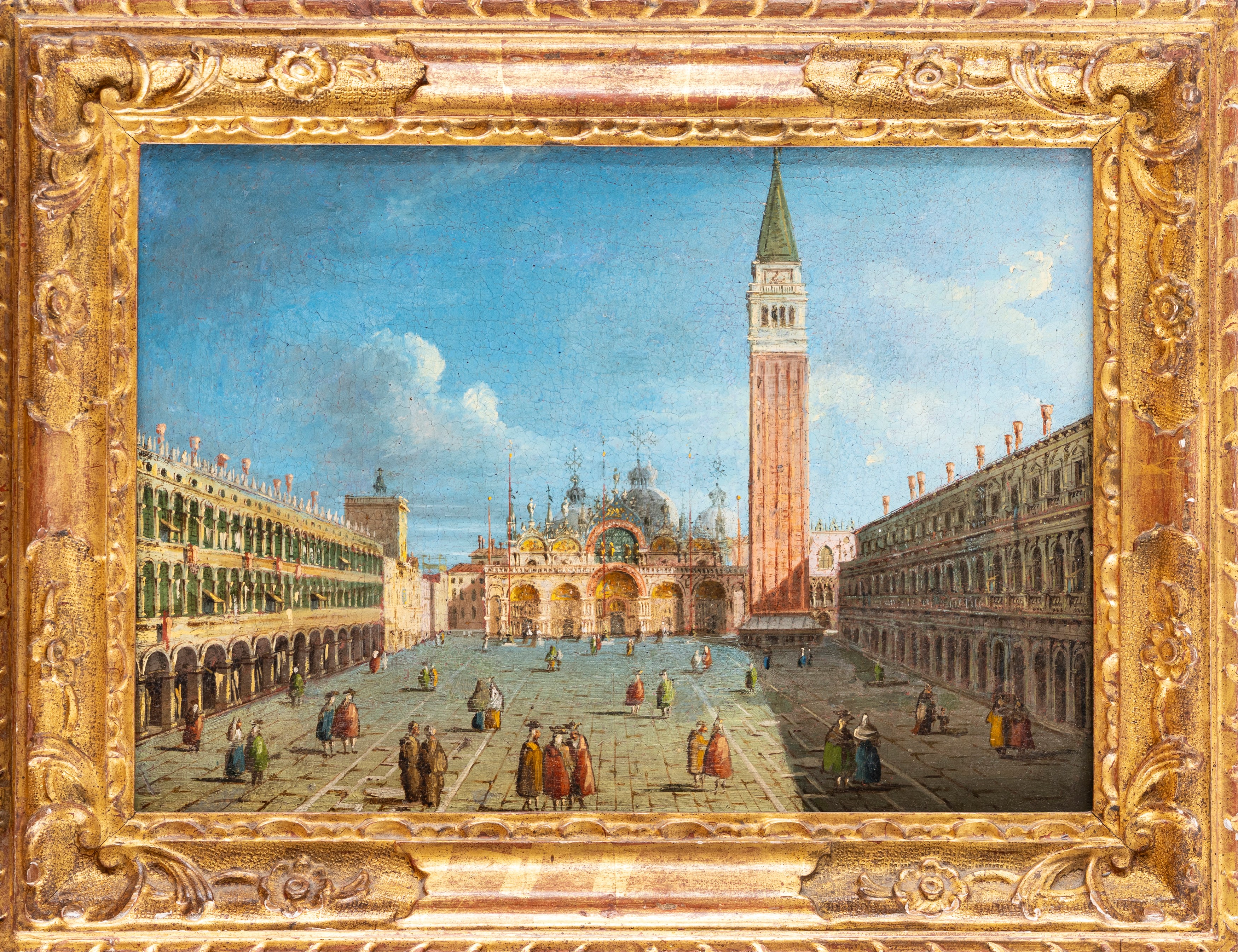 Scuola Veneta, Secolo XIX - Autore non identificato, Venezia, veduta di Piazza San Marco, olio su...