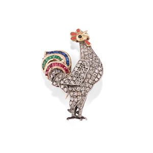 Rooster brooch