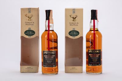 Gordon & MacPhail, Speymalt Macallan Single Malt Scotch Whisky, 1990, 2 bottiglie