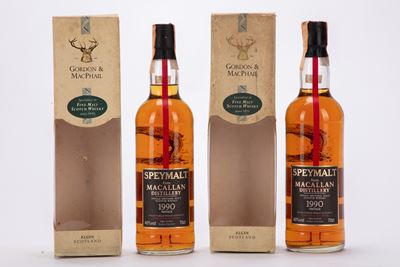 Gordon & MacPhail, Speymalt Macallan, Single Malt Scotch Whisky, 1990 (2 Bottiglie)